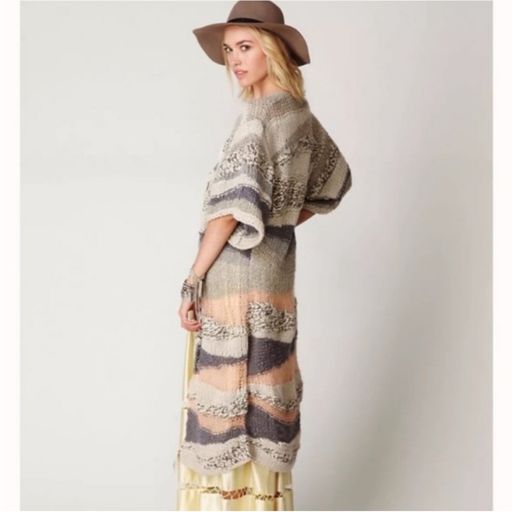 Free People Sands of Time Long Cardigan Slouchy Sweater Size Small - Picture 3 of 13